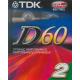 2 Pack TDK High Output D60 Blank Audio Cassette Recording Tapes